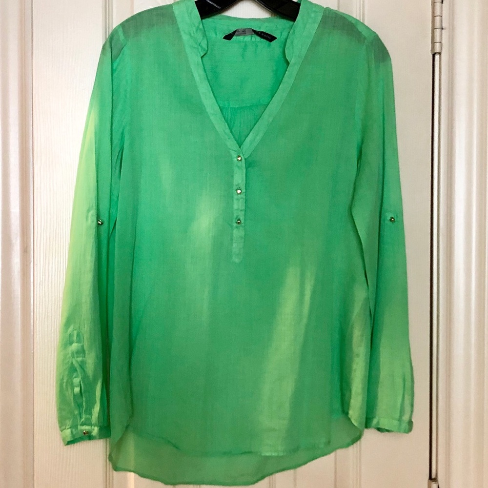 Lime Green Casual Zara Top